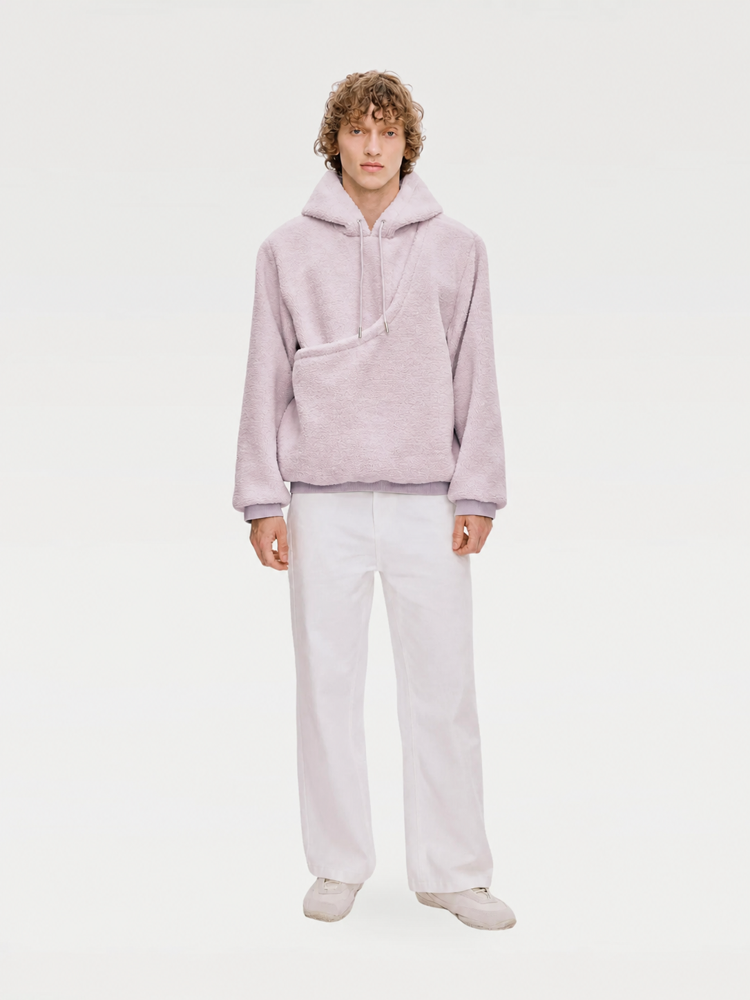 Hoodie för män med integrerad djurficka