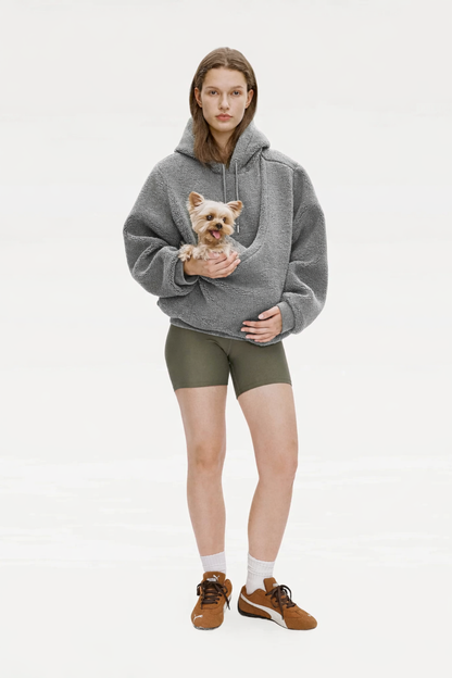 Hoodie för dam med integrerad djurficka