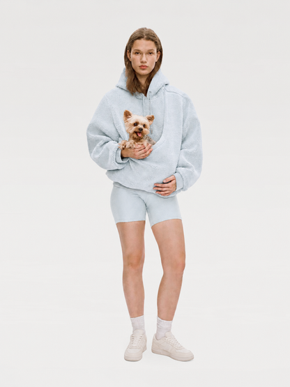 Women's hoodie with integrated animal pocket