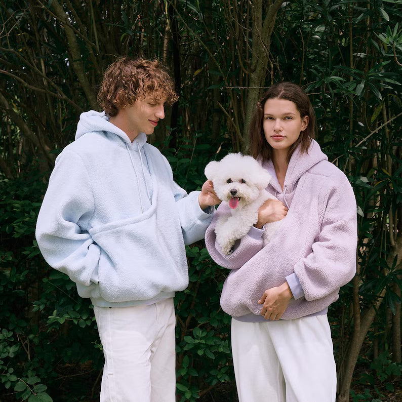 Hoodie för dam med integrerad djurficka