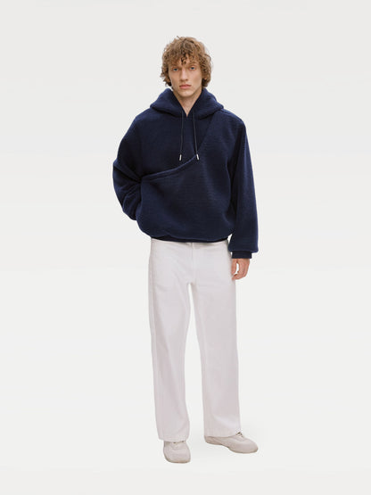 Hoodie för män med integrerad djurficka